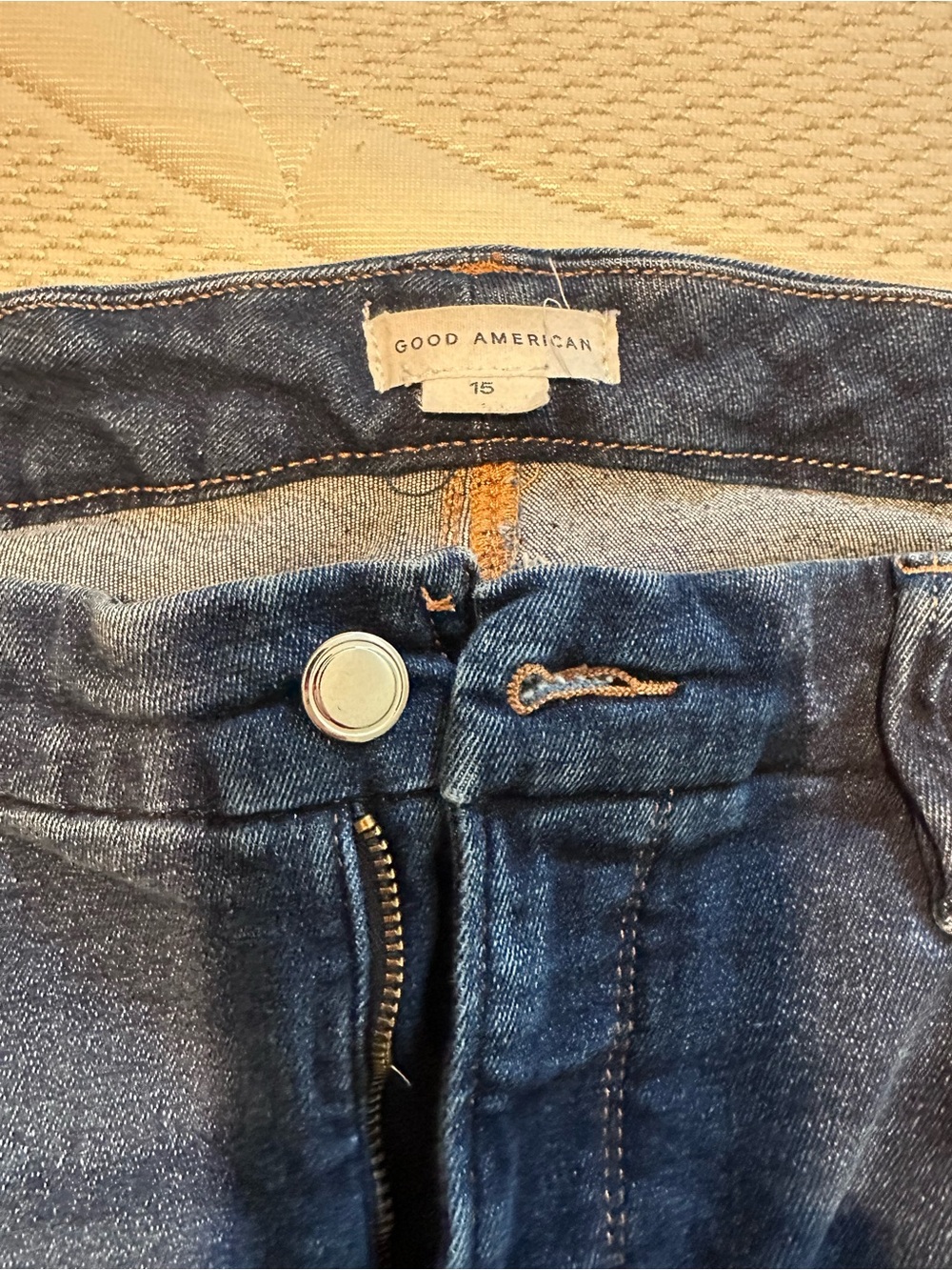 Good American High-Rise Dark Blue Denim Jeans